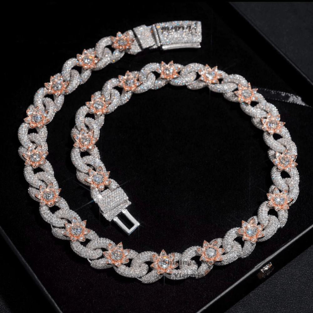 18MM Flower Cuban Link Chain