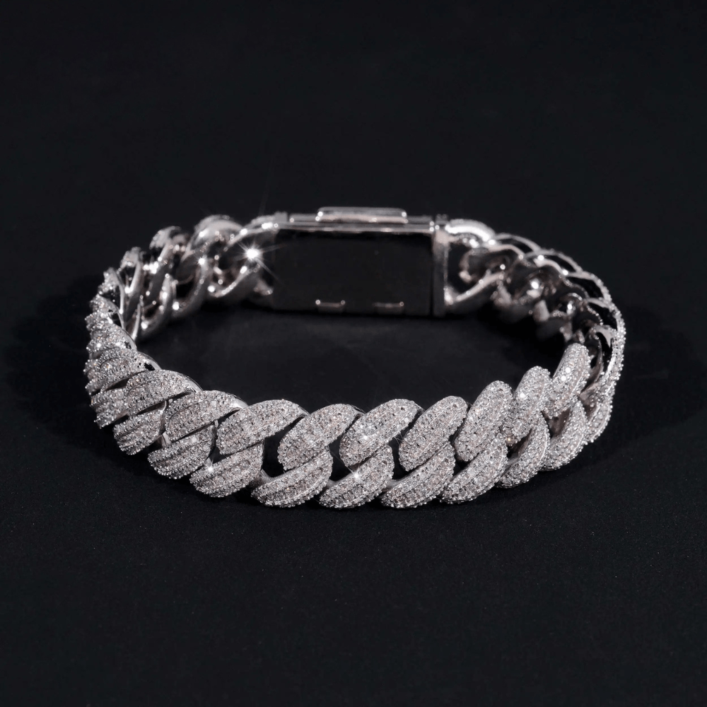 20 MM Leaf Baguette Cuban Link Bracelet