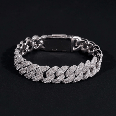 20 MM Leaf Baguette Cuban Link Bracelet