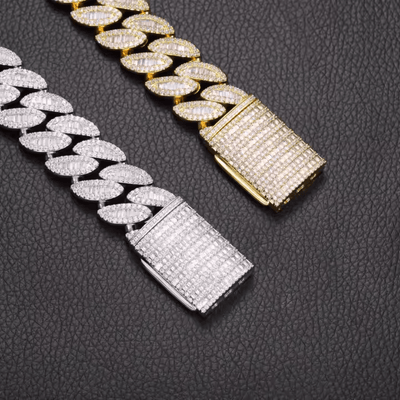20 MM Leaf Baguette Cuban Link Chain