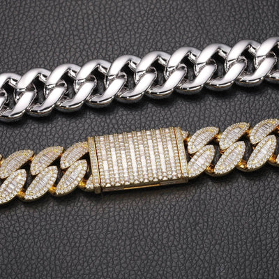 20 MM Leaf Baguette Cuban Link Chain