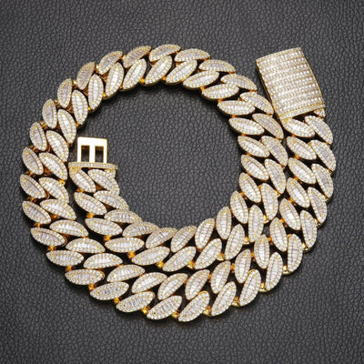 20 MM Leaf Baguette Cuban Link Chain