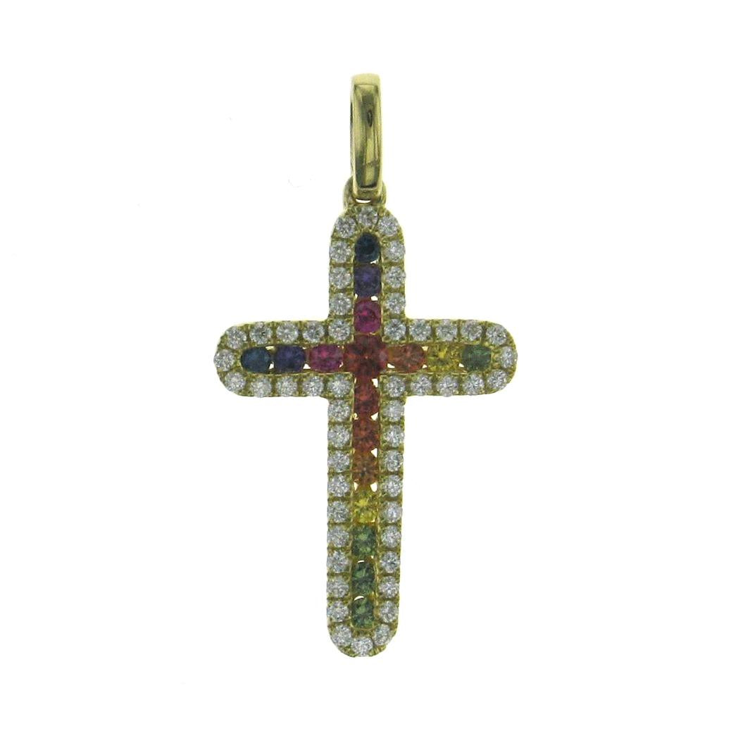 Rainbow Aurora Cross Pendant
