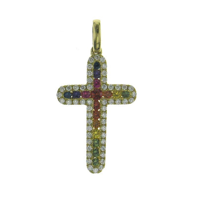 Rainbow Aurora Cross Pendant