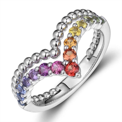 Beaded Rainbow Ring