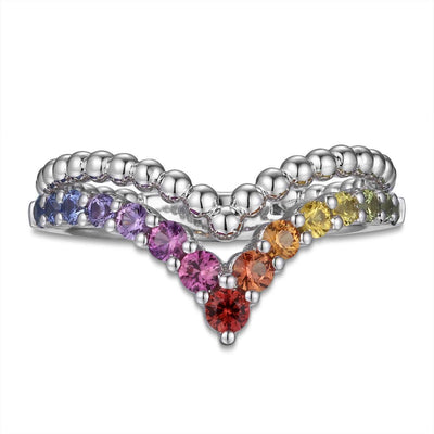 Beaded Rainbow Ring
