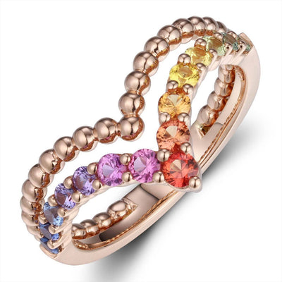 Beaded Rainbow Ring