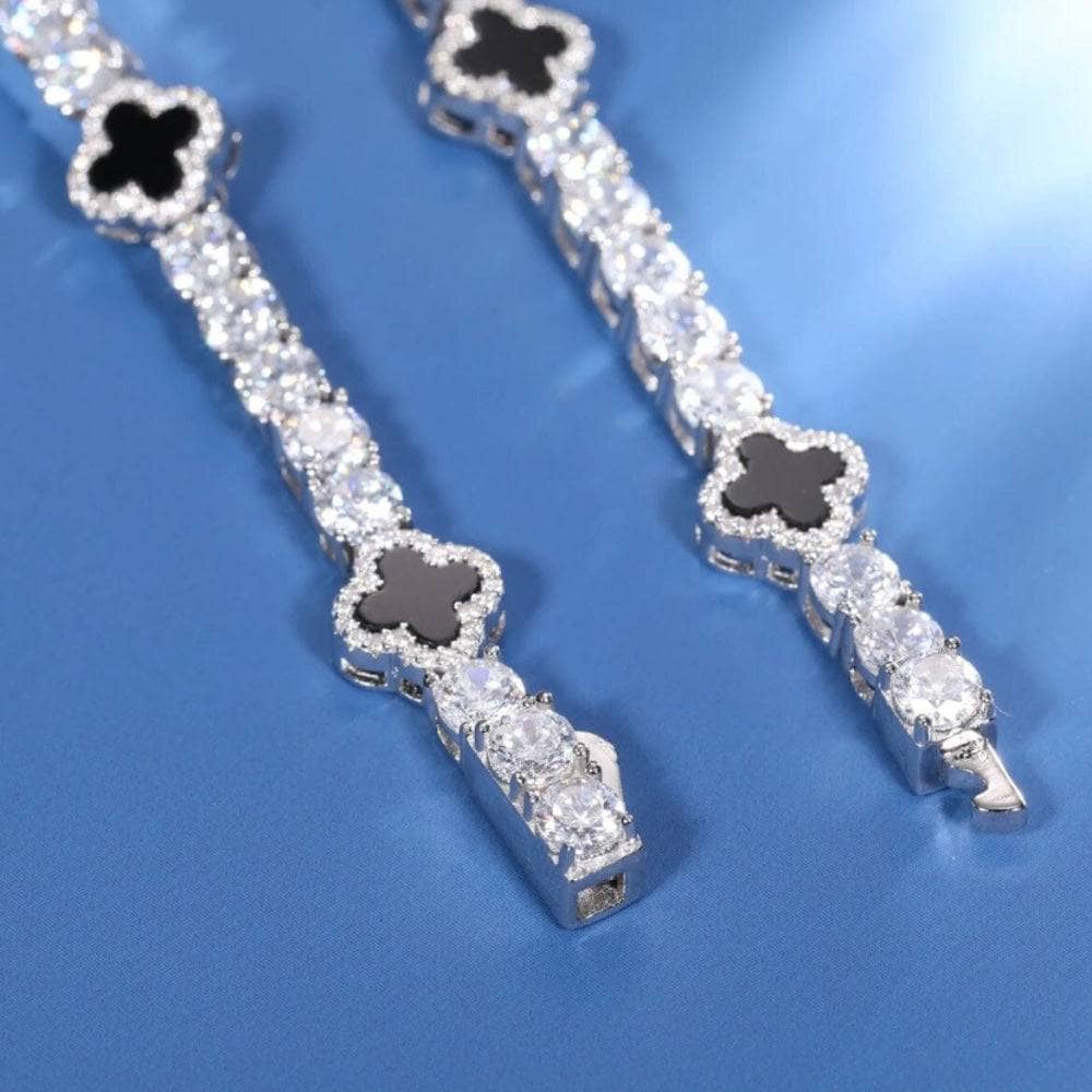 Black Mini Clover Tennis Bracelet