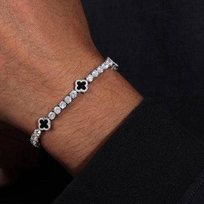 Black Mini Clover Tennis Bracelet