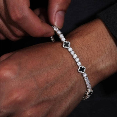 Black Mini Clover Tennis Bracelet