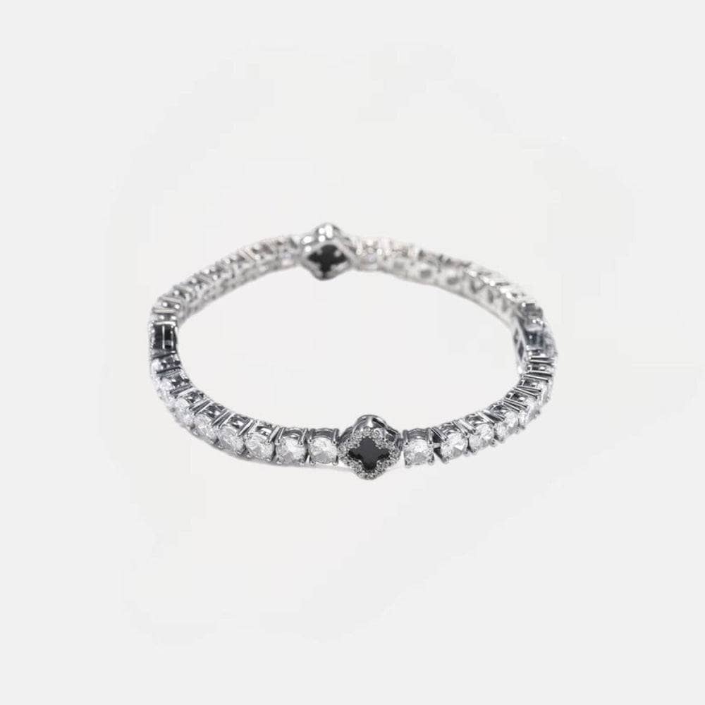 Black Mini Clover Tennis Bracelet