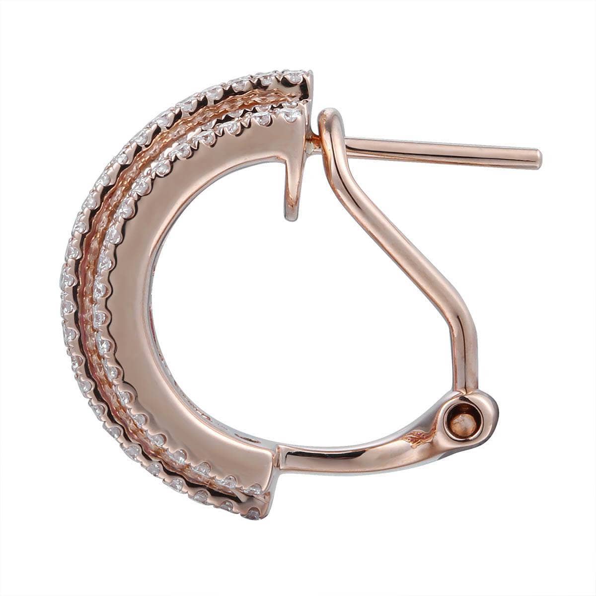 Cloned Rainbow Hoop Earrings With Round Diamonds