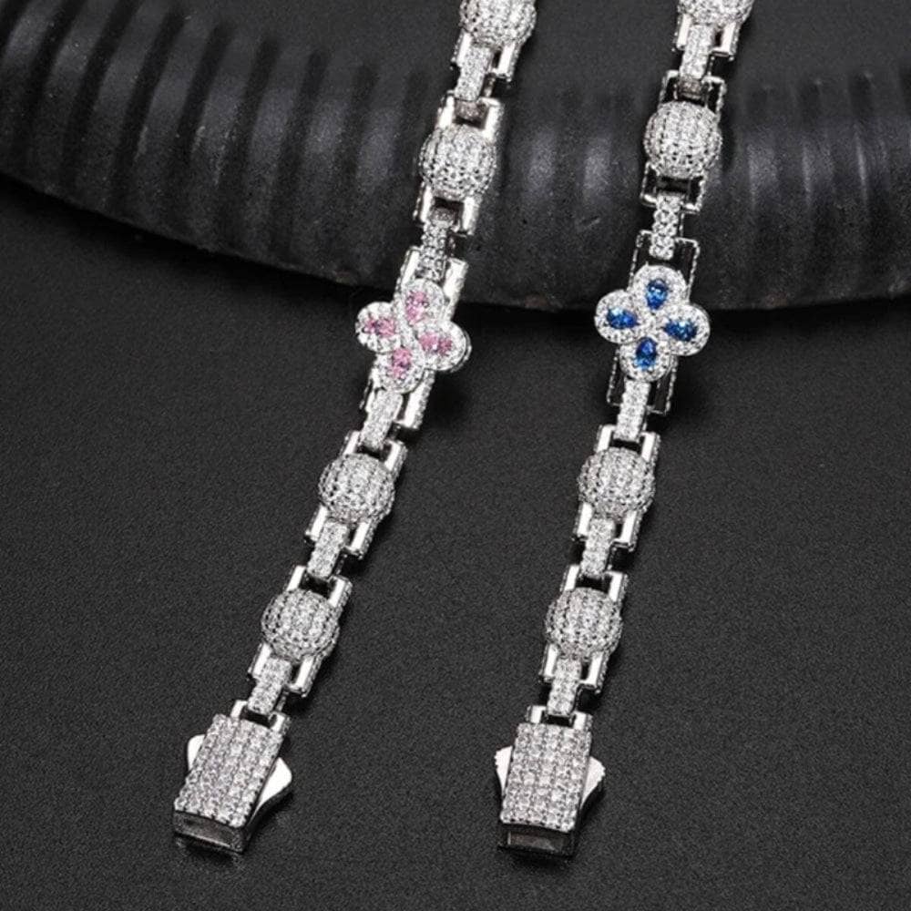 Colored Clover Link Bracelet