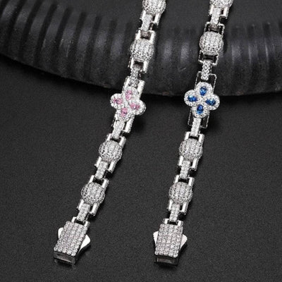 Colored Clover Link Bracelet