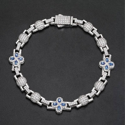 Colored Clover Link Bracelet