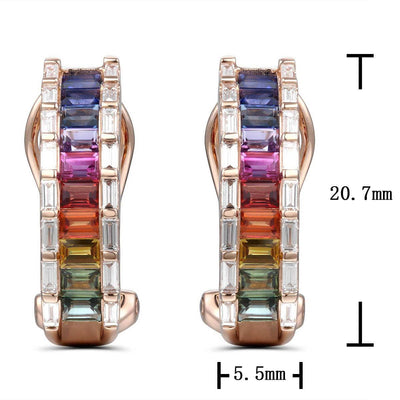 D Shape of Infinity Glow Rainbow Earrings