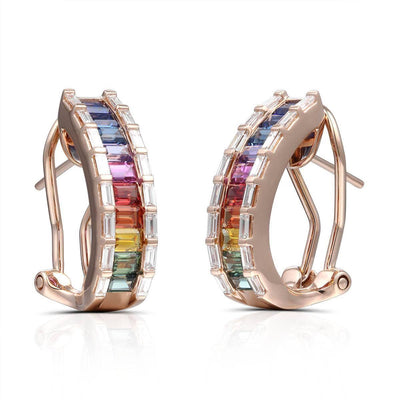 D Shape of Infinity Glow Rainbow Earrings