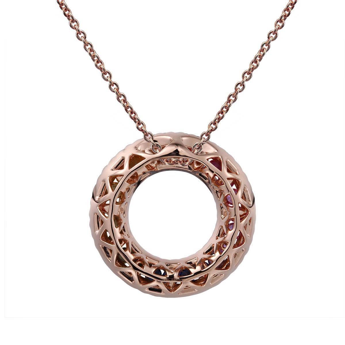 Double Halo Rainbow Pendant