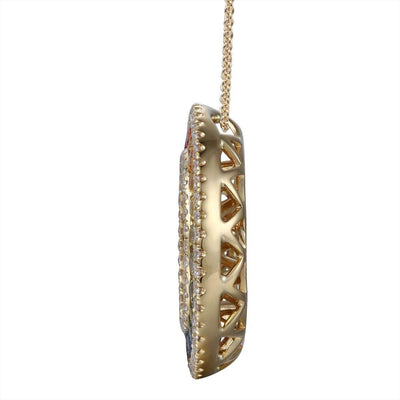 Double Halo Rainbow Pendant
