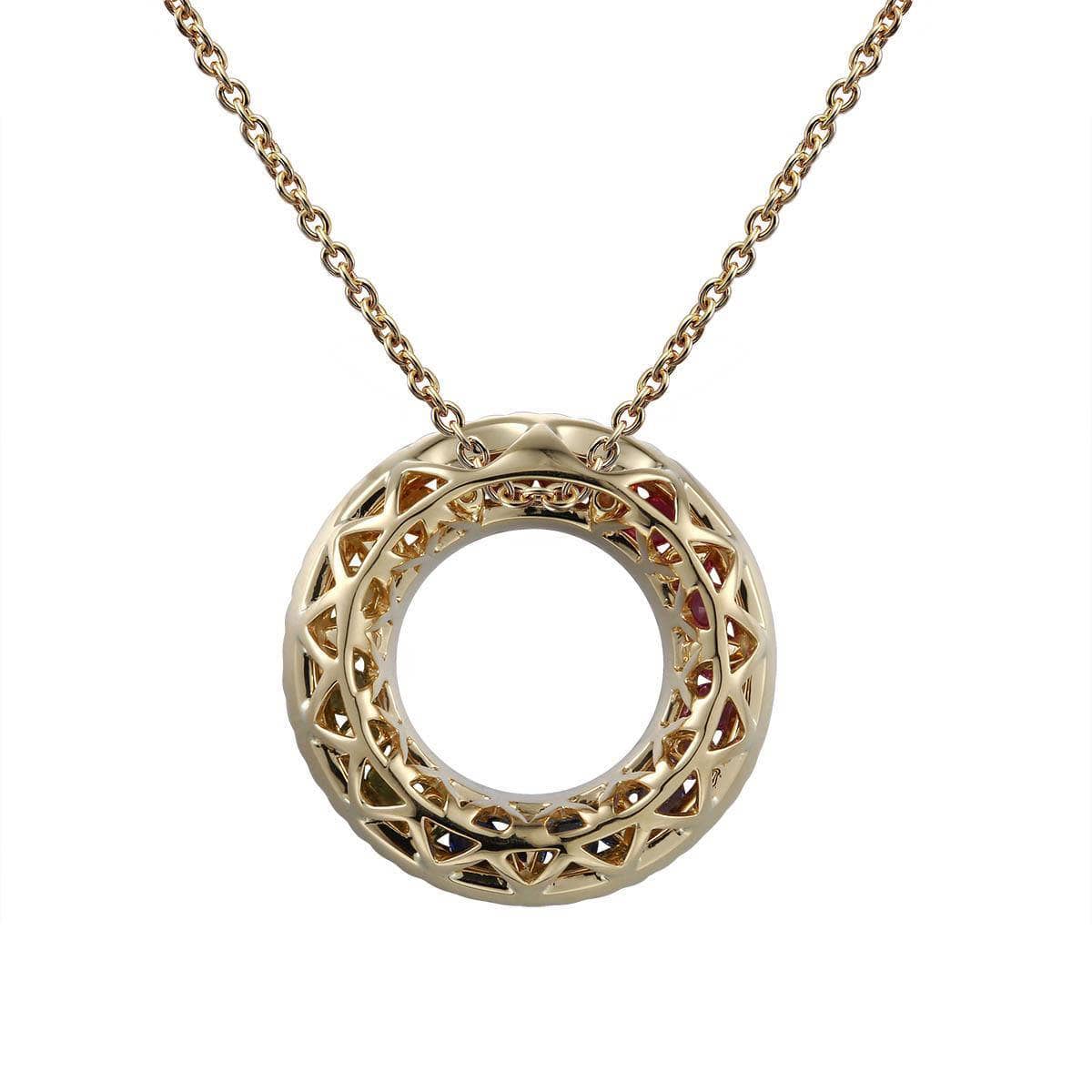 Double Halo Rainbow Pendant