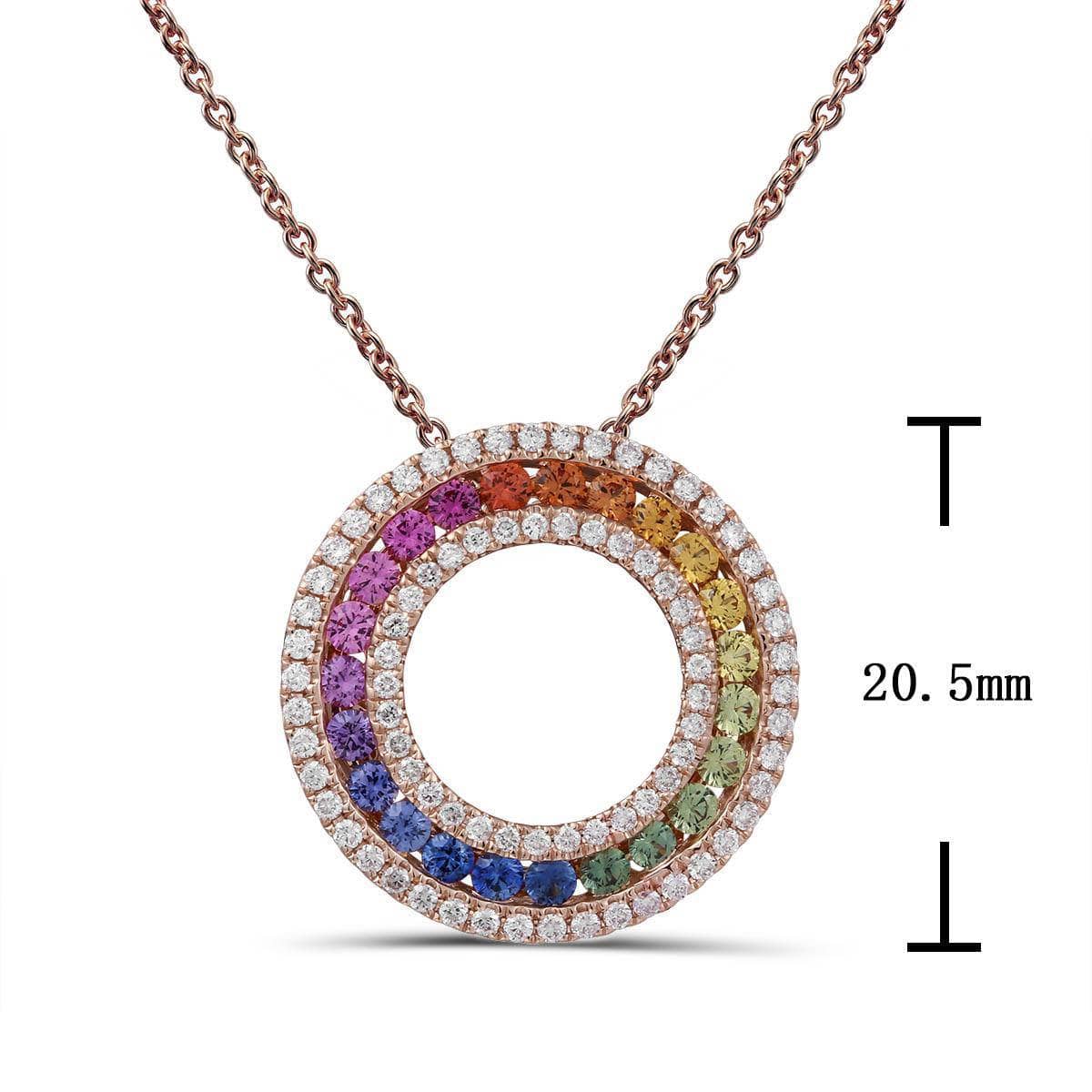 Double Halo Rainbow Pendant