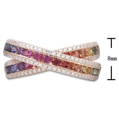 Double Rainbow Crossover Ring