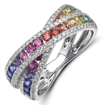 Double Rainbow Crossover Ring