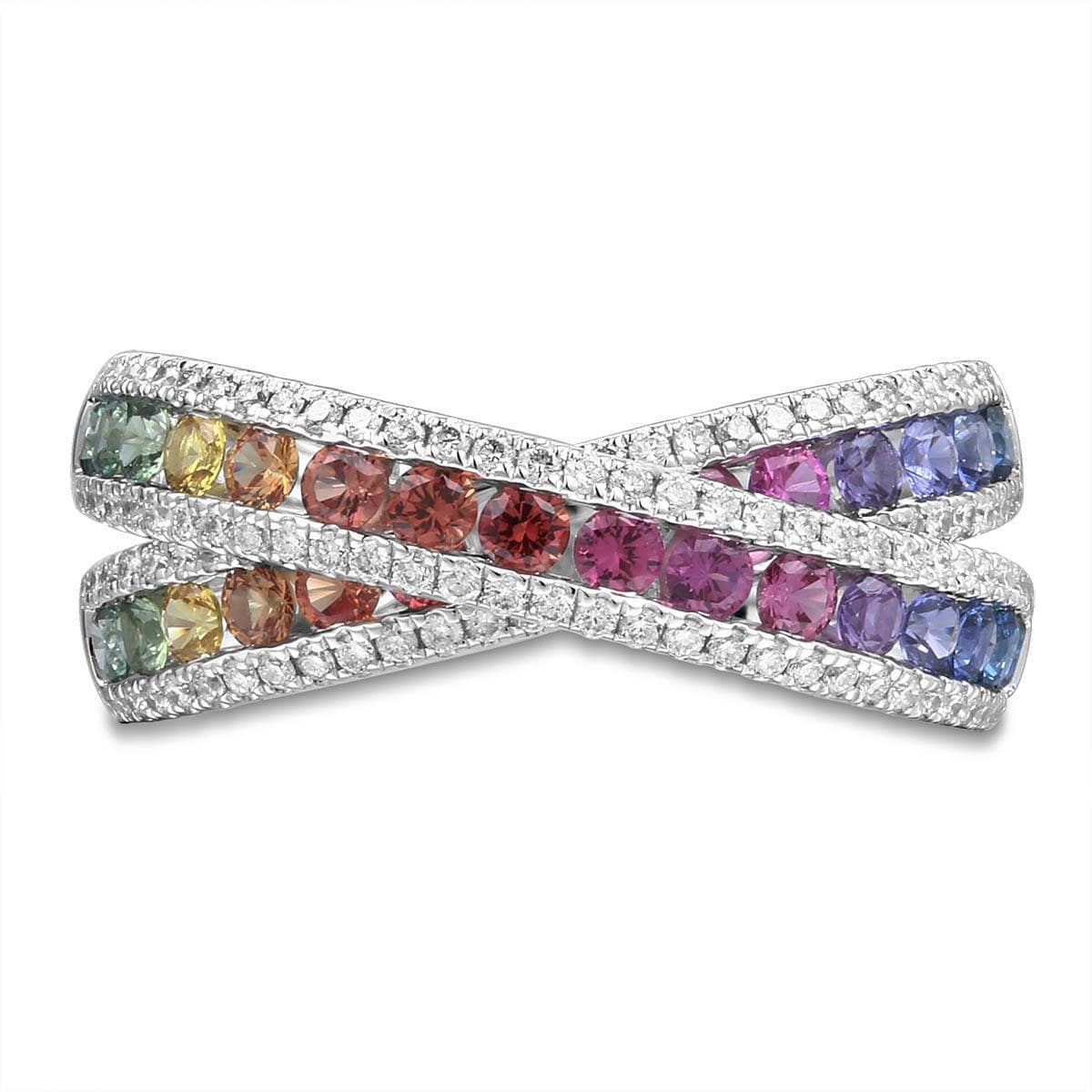 Double Rainbow Crossover Ring
