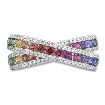 Double Rainbow Crossover Ring