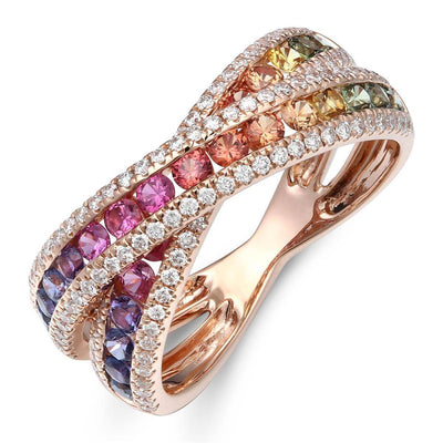 Double Rainbow Crossover Ring