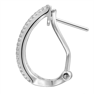 Dual Mini Rainbow Hoop Earrings With Round Diamonds