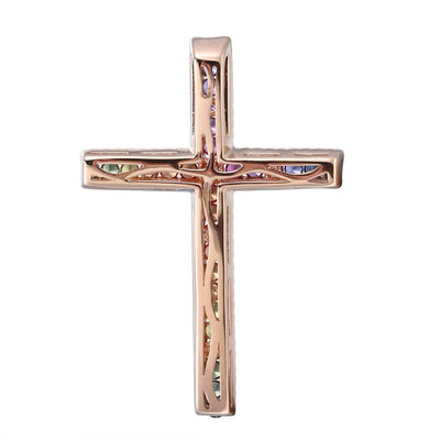 Eternal Rainbow Cross Pendant