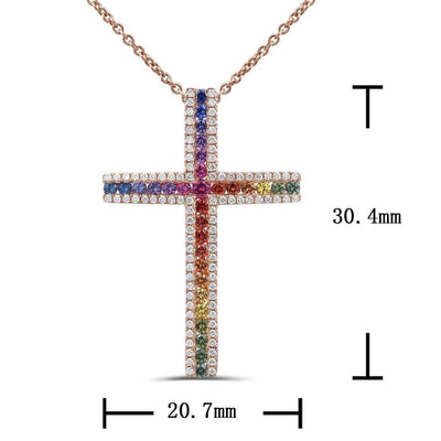 Eternal Rainbow Cross Pendant