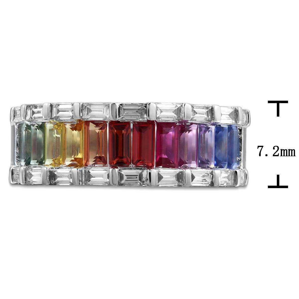 Frosted Rainbow Baguette Ring