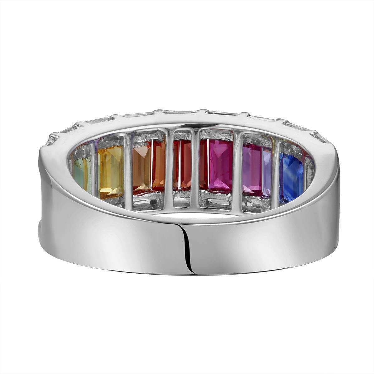 Frosted Rainbow Baguette Ring
