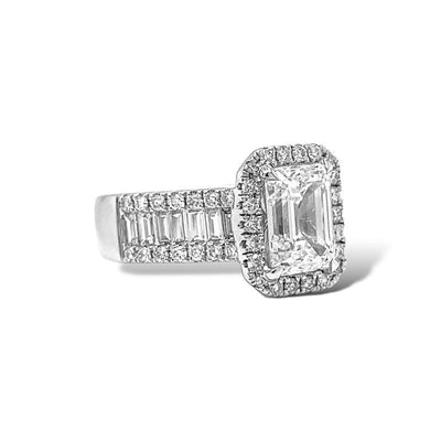 Halo Radiant Ring with Diamonds on sides LG
