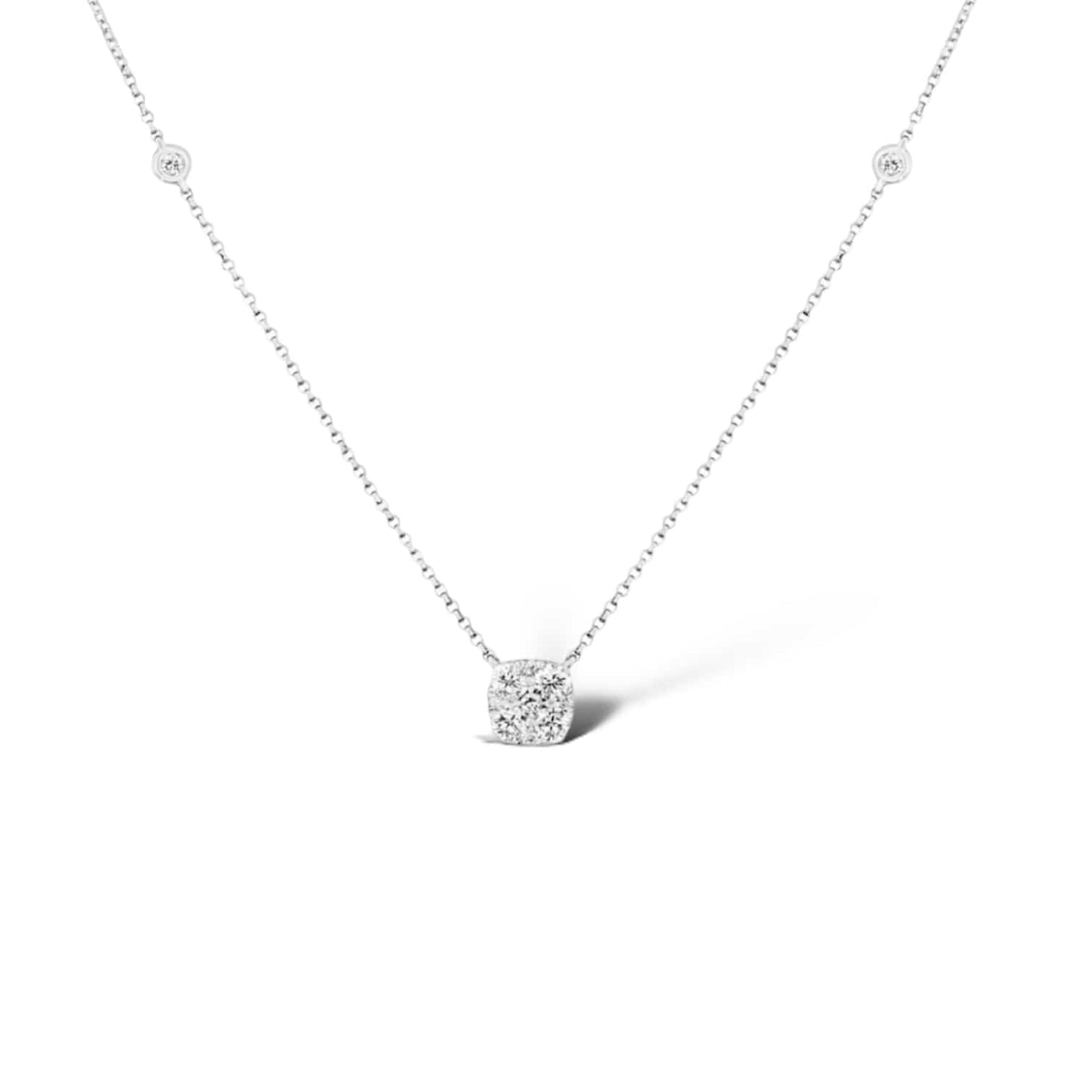 HANGING CUSHION PENDANT WITH DIAMONDS ON THE CHAINS