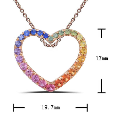 Heart Shaped Rainbow Pendant