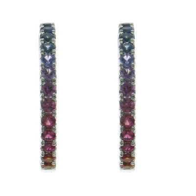 Inside-Out Rainbow Hoop Earrings