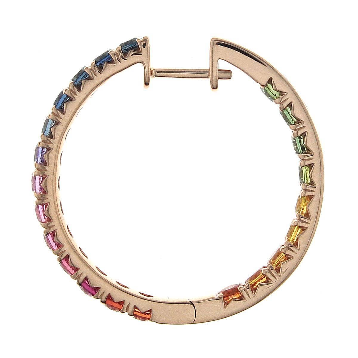 Inside-Out Rainbow Hoop Earrings