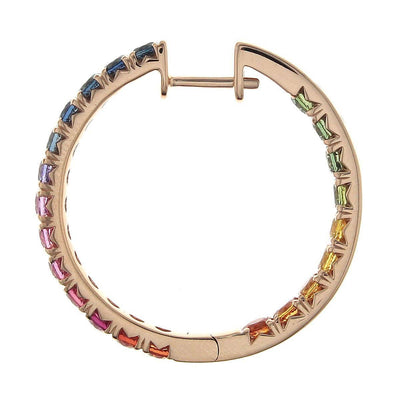 Inside-Out Rainbow Hoop Earrings