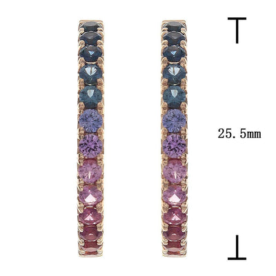 Inside-Out Rainbow Hoop Earrings