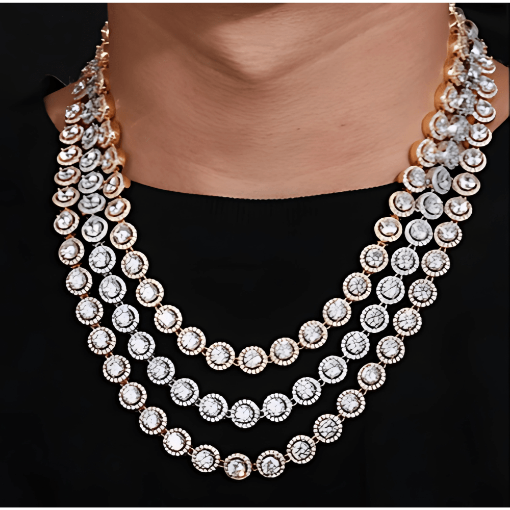 Moissanite 10 MM Halo Tennis Chain - 925 Silver