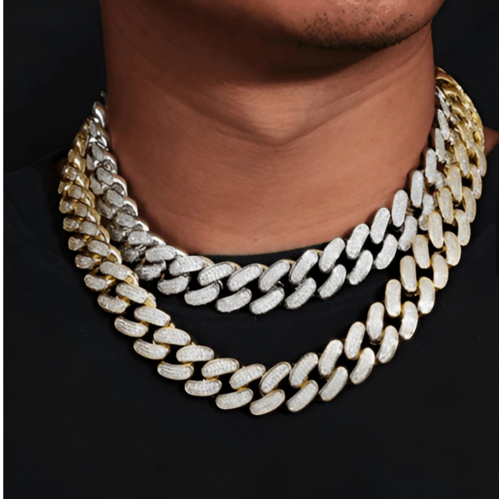 Moissanite 18 MM Cuban Link Chain - 925 Silver