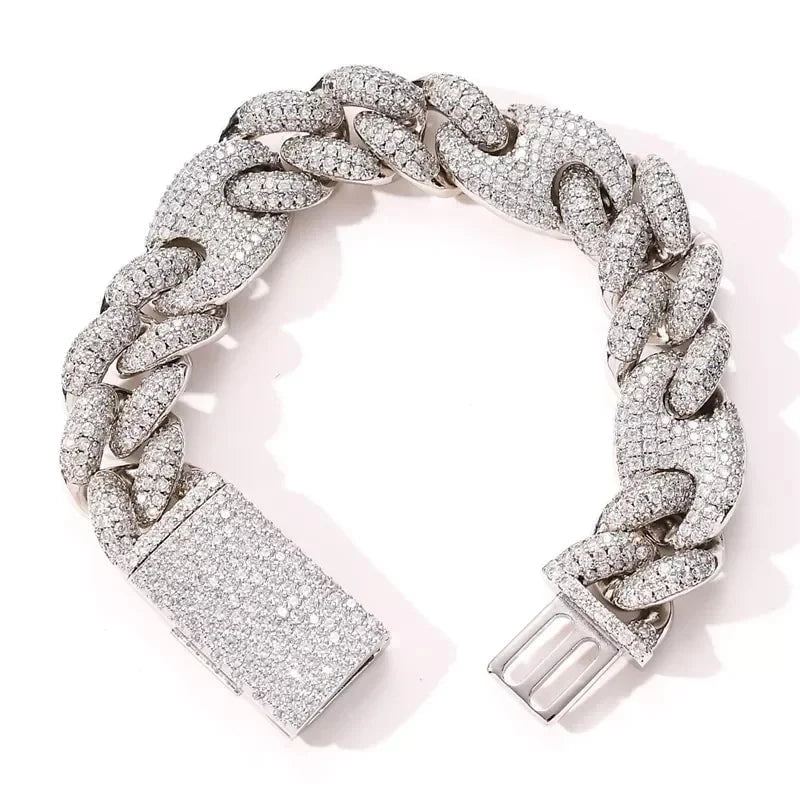 Moissanite 20 MM Special Cuban Link Bracelet - 925 Silver