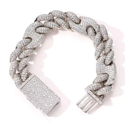 Moissanite 20 MM Special Cuban Link Bracelet - 925 Silver