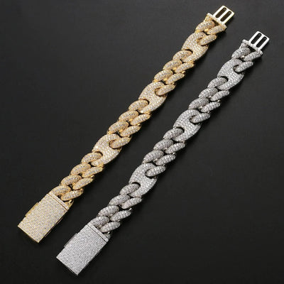 Moissanite 20 MM Special Cuban Link Bracelet - 925 Silver