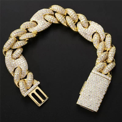 Moissanite 20 MM Special Cuban Link Bracelet - 925 Silver