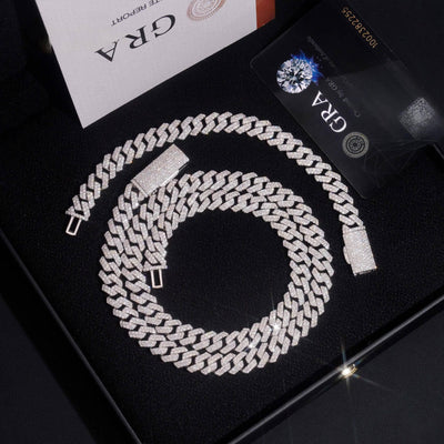 Moissanite 8 MM Straight Edge Cuban Link Bracelet - 925 Silver
