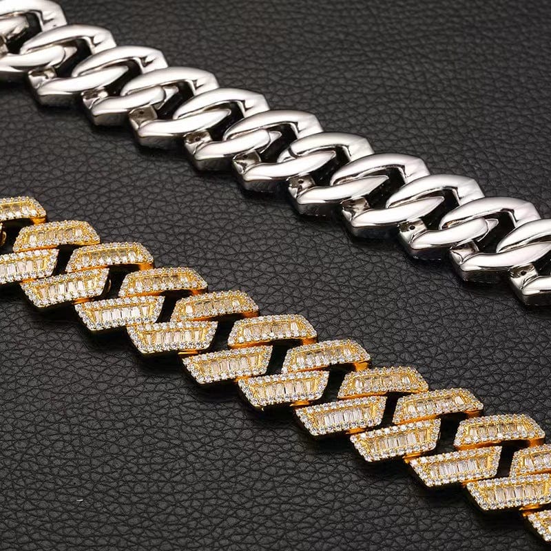 Moissanite Baguette Cuban Link Chain - 925 Silver